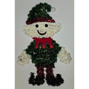 Vintage Christmas Elf Hanging Decoration Classic Santa's Helper Holiday Spirit